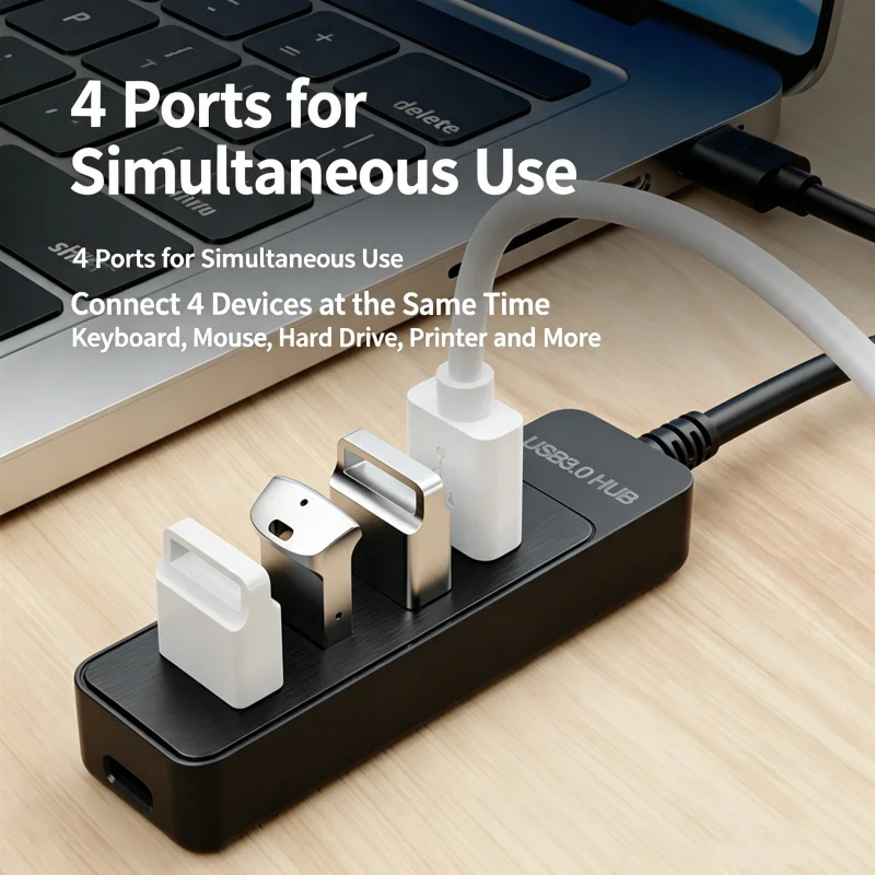 HUB USB 3.0 de 4 Puertos con P - Pc Power Supply reseña y precio