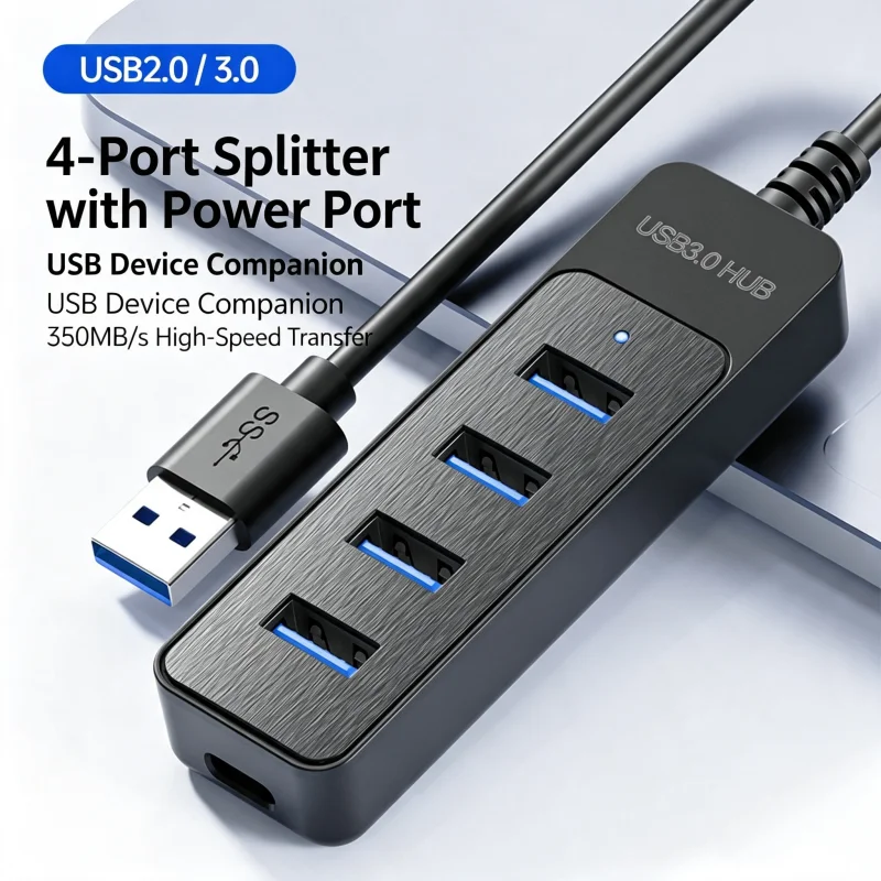 HUB USB 3.0 de 4 Puertos con P - Pc Power Supply reseña y precio