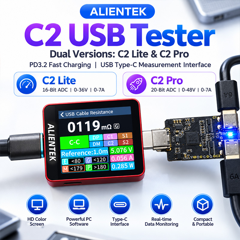 ALIENTEK C2: Probador de Panta - Power Supply Tester reseña y precio