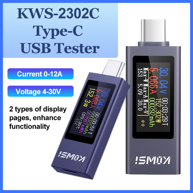 Probador USB tipo C de KWS-230 - Power Supply Tester reseña y precio