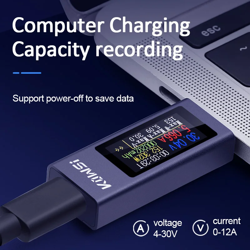 Probador USB tipo C de KWS-230 - Power Supply Tester reseña y precio